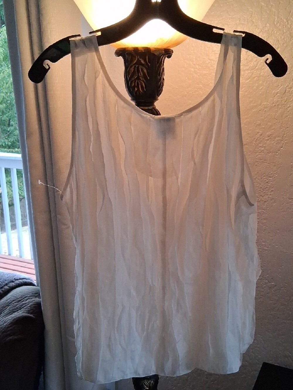 Armani Exchange Cream Silk Sleeveless Camisole - Picture 2 of 5